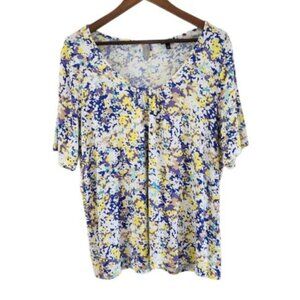 Talbots Floral Short Sleeves Summer Blouse Top Size 1X Womens